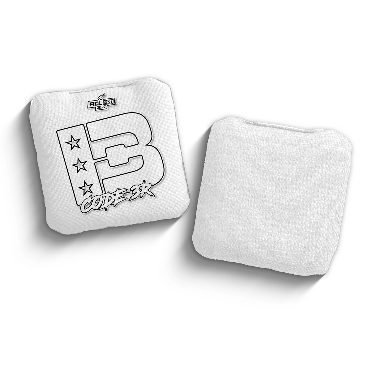 2027 Brotherhood Cornhole Code 3 White Outline Edition ACL Pro Stamped Cornhole Bags