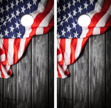 American Flag Black Barnwood Cornhole Design