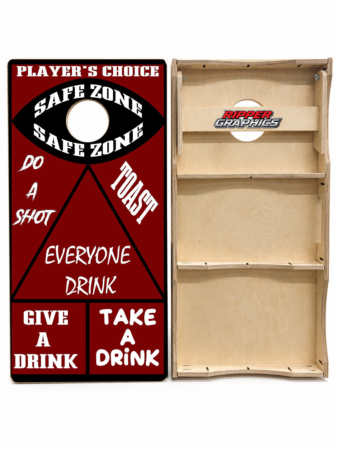 Drinking Game Themed Cornhole Design