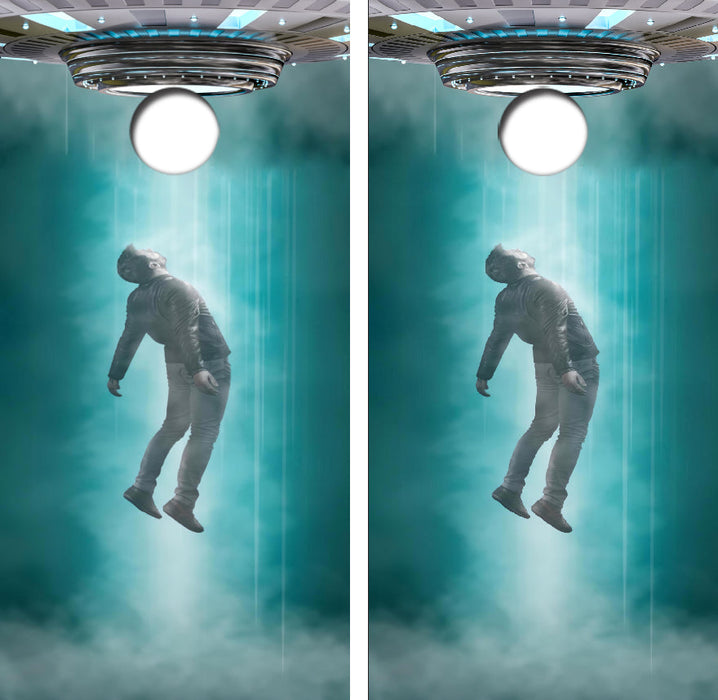 Beam Me Up UFO Cornhole Design