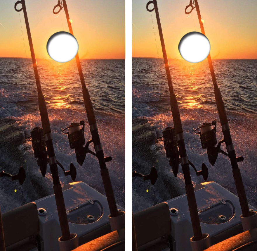 Fishing At Dawn Cornhole Design