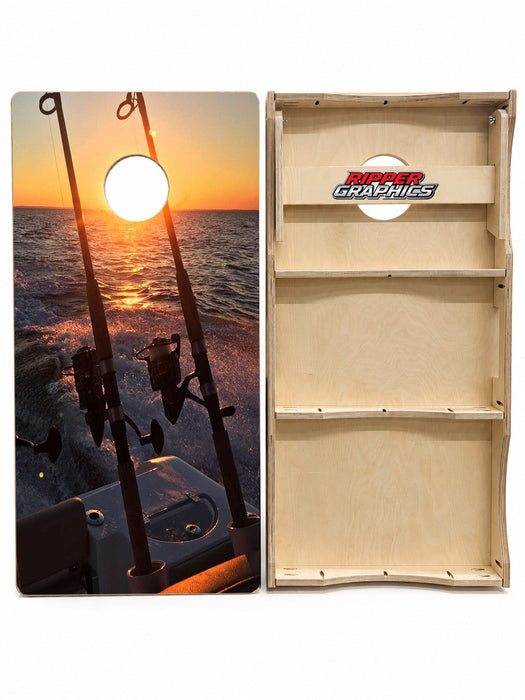 Crack Of Dawn Fishing Cornhole Design
