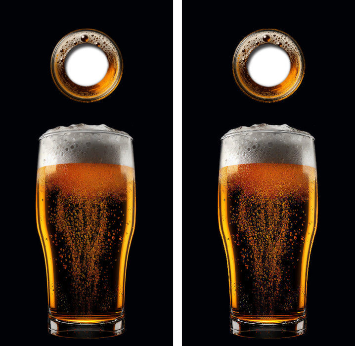 Refreshing Glass of Beer Cornhole Design