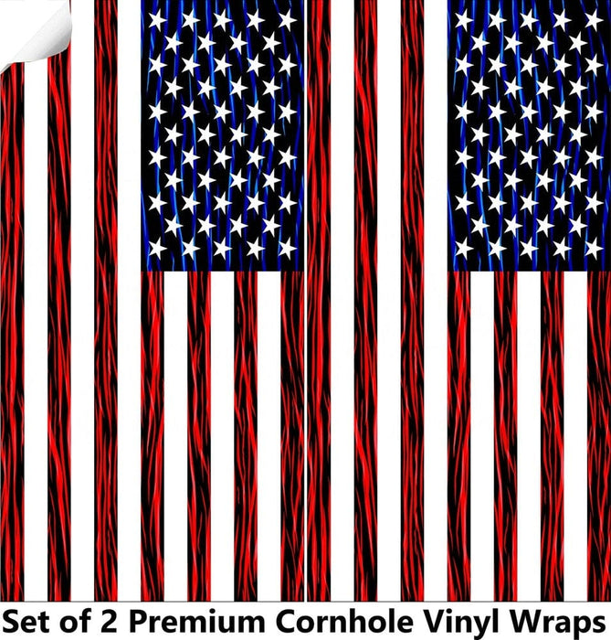 Classic Flag Cornhole Boards Wraps (Set of 2)