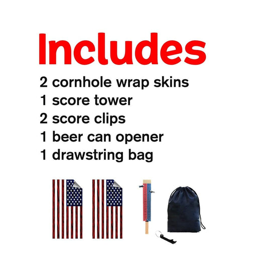 Classic Flag Cornhole Boards Wraps (Set of 2)