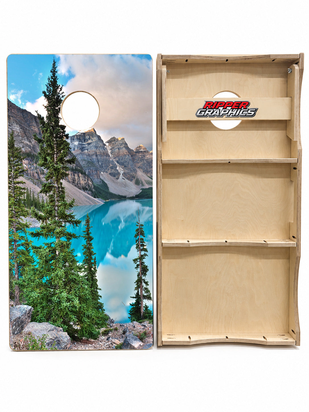 Wilderness Backdrop Cornhole Design