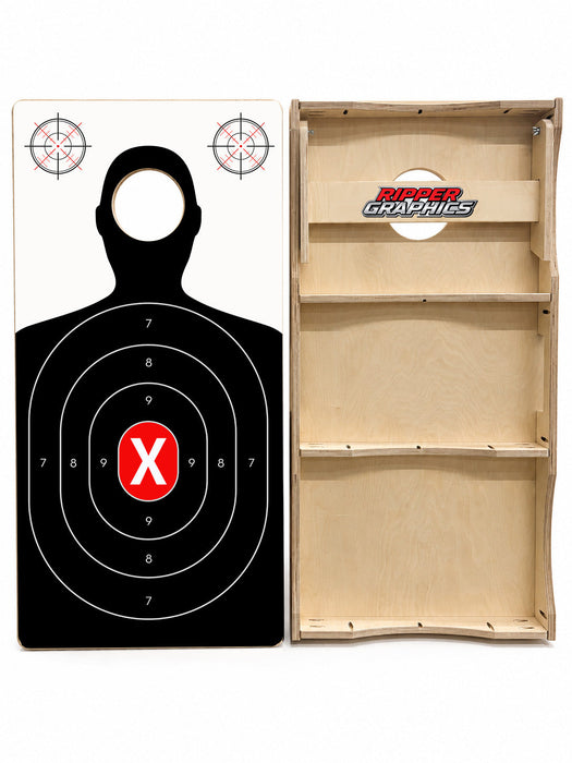 Target Practice Silhouette Cornhole Design