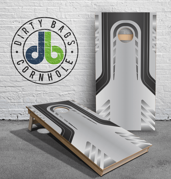 boards Professional Cornhole Boards - Black and Silver Metallic