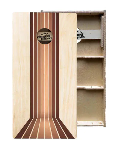 boards Tournament Quality Cornhole Boards - Retro Wood Lines Design