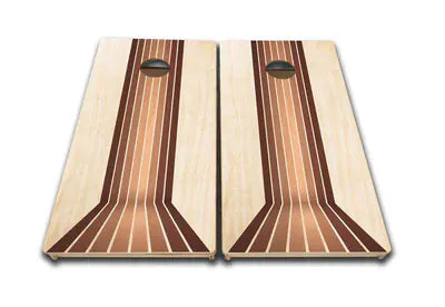 boards Tournament Quality Cornhole Boards - Retro Wood Lines Design