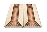 boards Tournament Quality Cornhole Boards - Retro Wood Lines Design
