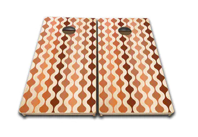 boards Tournament Quality Cornhole Boards - Retro Squiggle Design