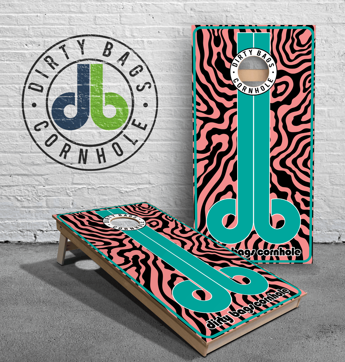boards Professional Cornhole Boards - db - Pink Zebra