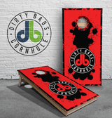 boards Professional Cornhole Boards - DB Paint Spill - Red and Black