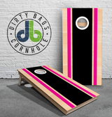 boards Professional Cornhole Boards - Black and Pink Standard Stripes