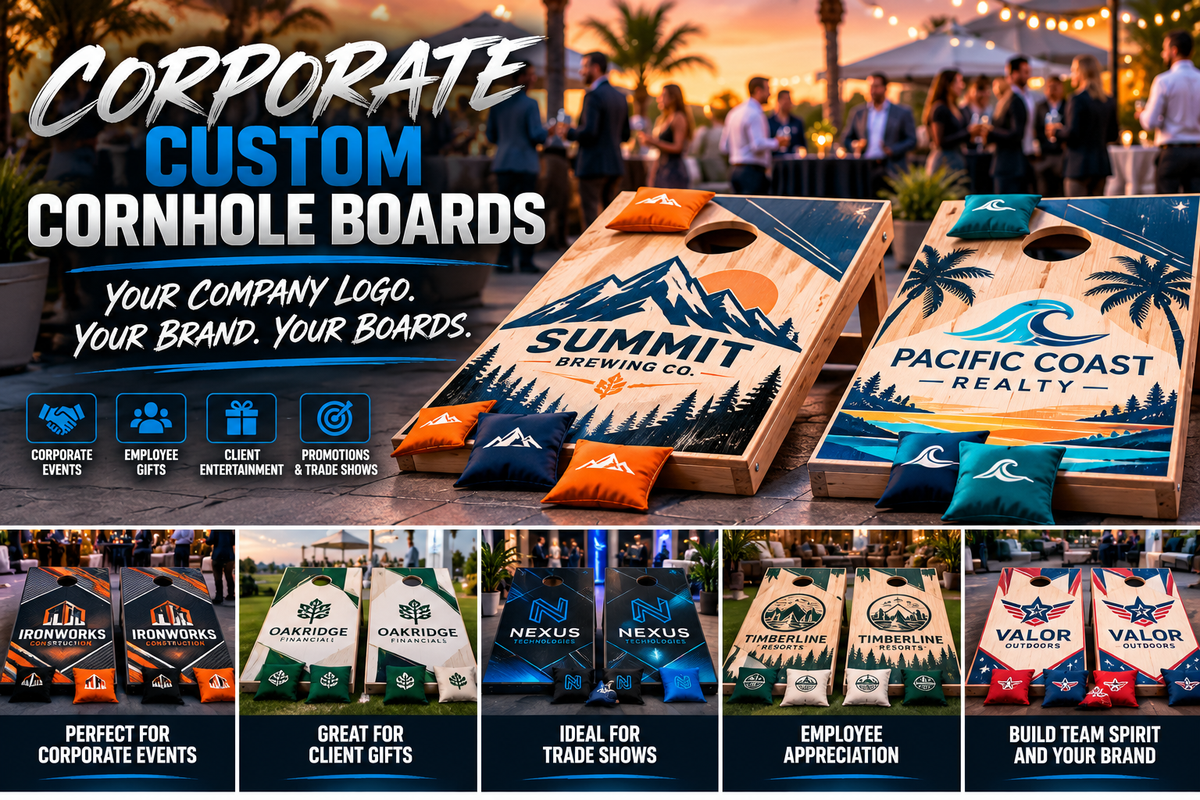 Corporate Custom Cornhole Boards – Business Logo Board Set
