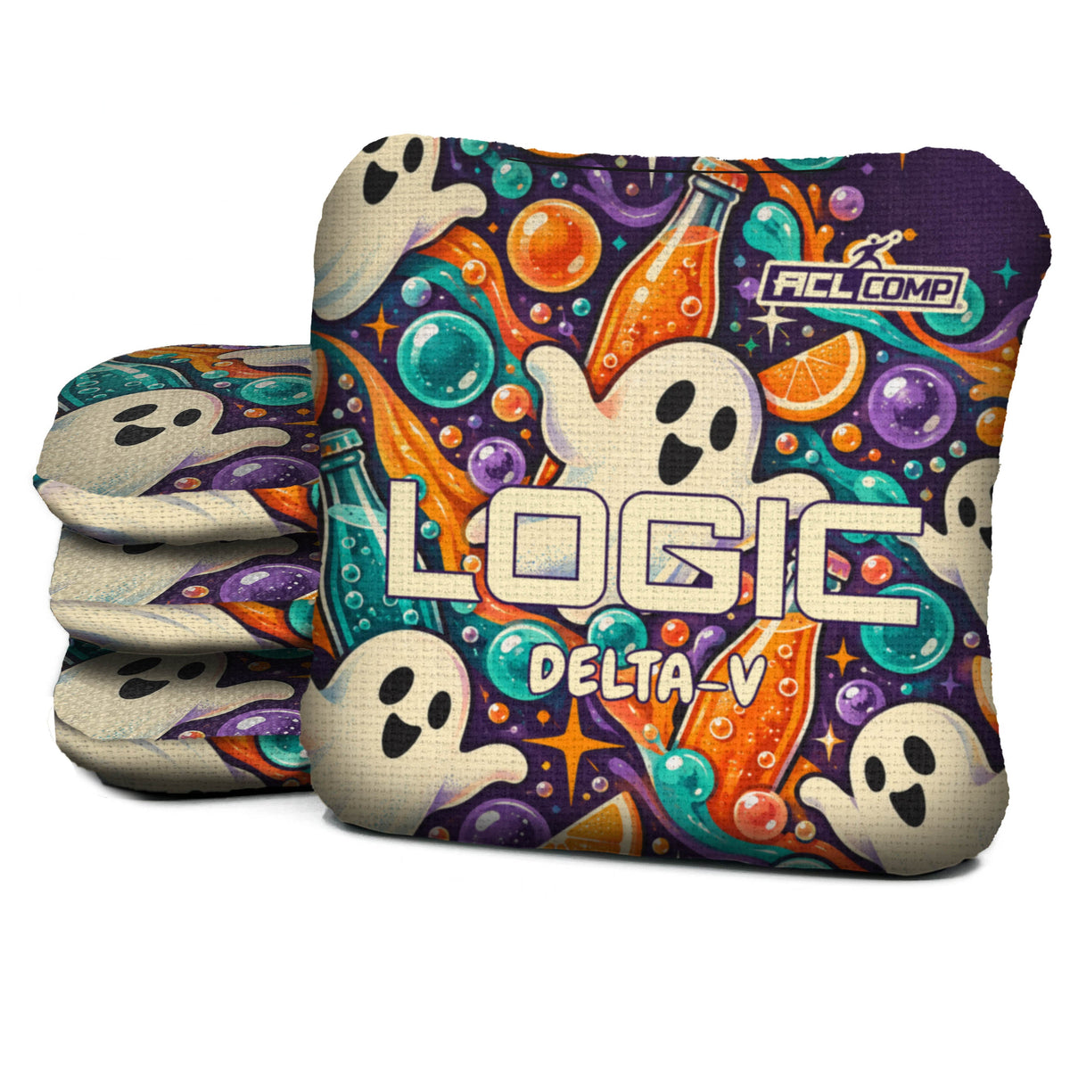 Ghost Soda Club - Halloween Cornhole Bags - Multiple Bag Series - Set of 4