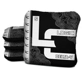Contour Black White Cornhole Bags - Multiple Series - Set of 4