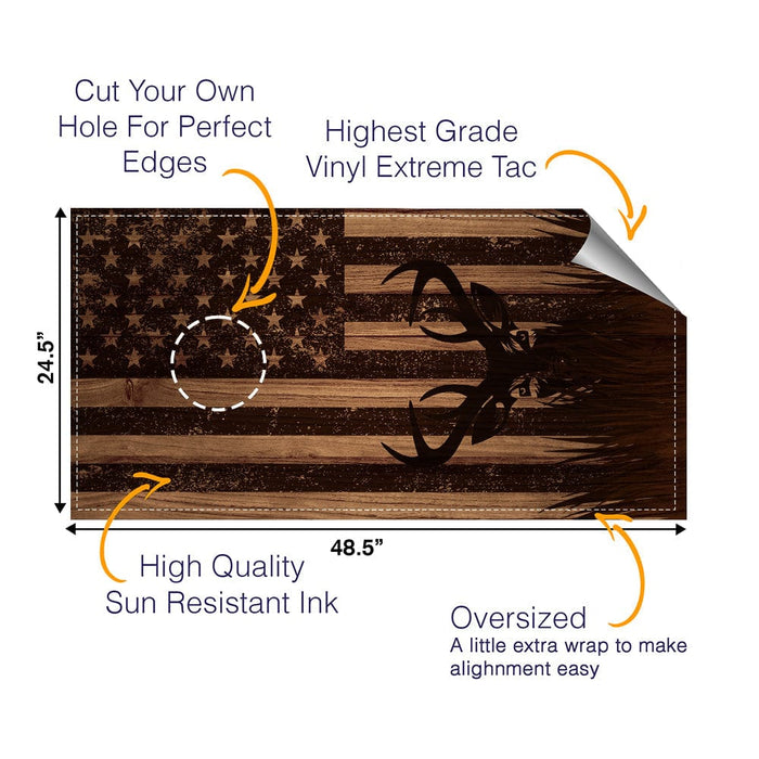 Deer Engraved Wood Cornhole Boards Wraps (Set of 2)