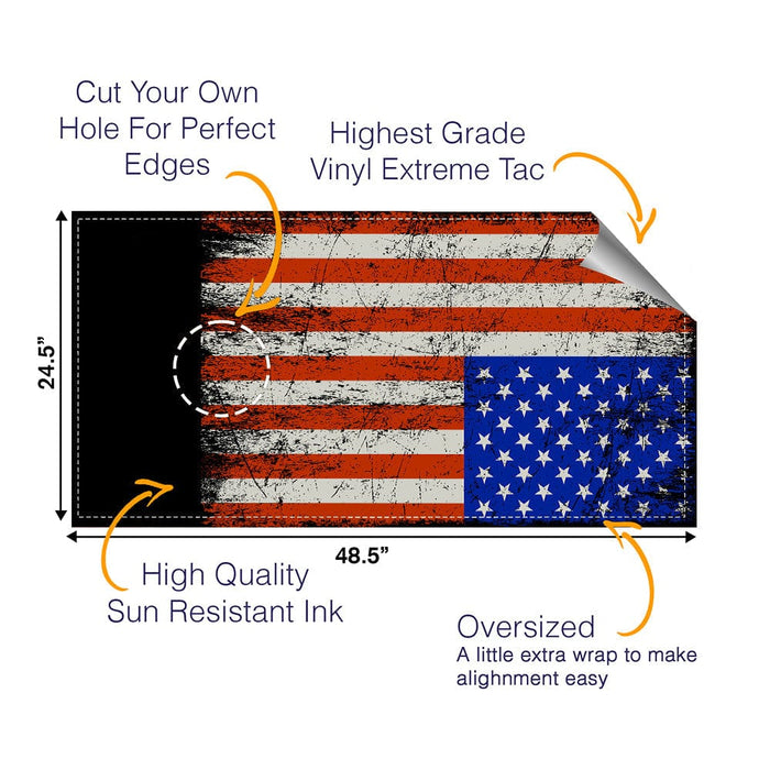 Distressed Flag Cornhole Boards Wraps (Set of 2)