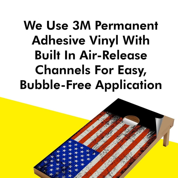 Distressed Flag Cornhole Boards Wraps (Set of 2)