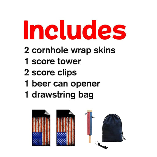 Distressed Flag Cornhole Boards Wraps (Set of 2)