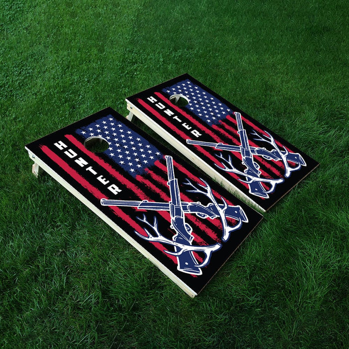 Hunting Flag Cornhole Boards Wraps (Set of 2)