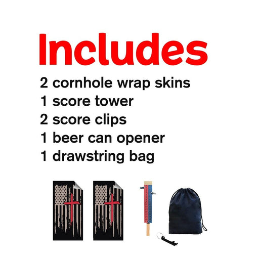 Red Cross Cornhole Boards Wraps (Set of 2)