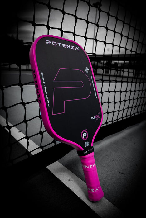 PRO Paddles P+ PowerSpin Carbon COREx3 (Neon Pink, Elongated Face)