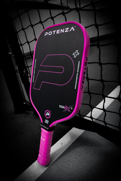 PRO Paddles P+ PowerSpin Carbon COREx3 (Neon Pink, Elongated Face)