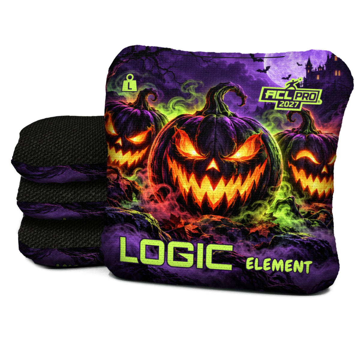 Neon Jack - Halloween Cornhole Bags - Multiple Bag Series - Set of 4