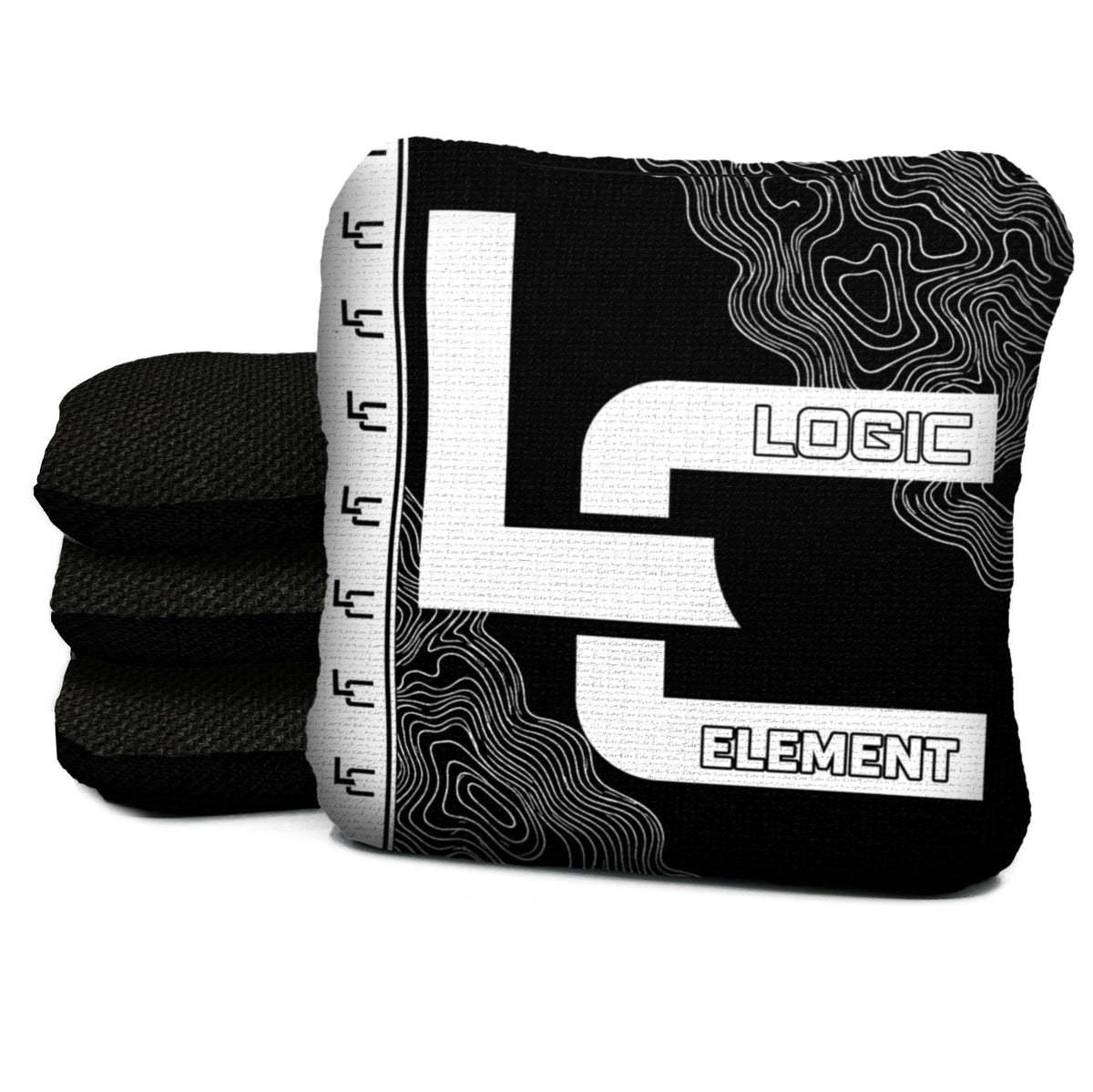 Contour Black White Cornhole Bags - Multiple Series - Set of 4