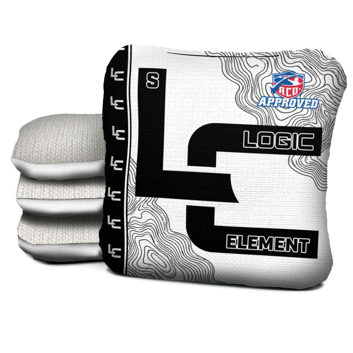Contour White Black Cornhole Bags - Multiple Series - Set of 4
