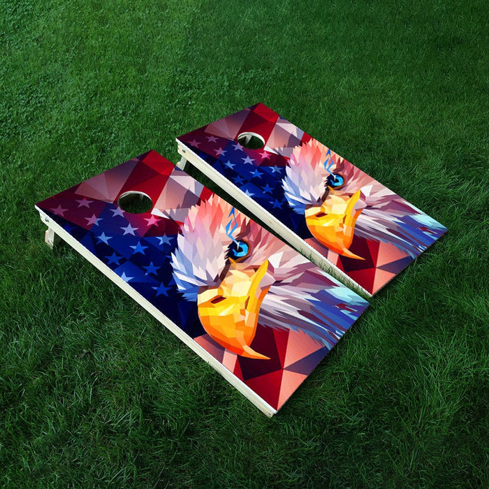 Eagle Art Flag Cornhole Boards Wraps (Set of 2)