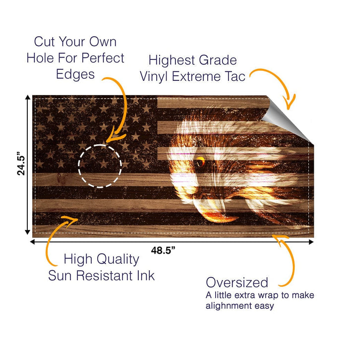 Eagle Engraved Wood Cornhole Boards Wraps (Set of 2)