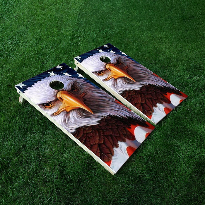 Eagle Flag Cornhole Boards Wraps (Set of 2)