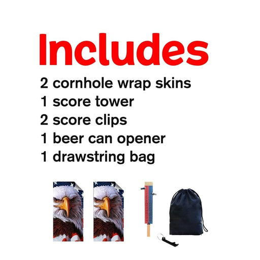 Eagle Flag Cornhole Boards Wraps (Set of 2)