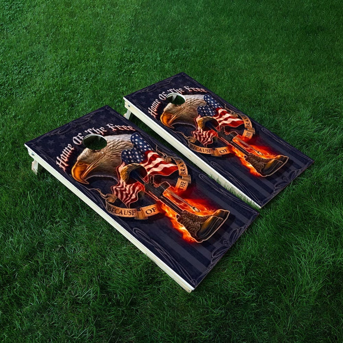 Eagle Home of the Brave Cornhole Boards Wraps (Set of 2)