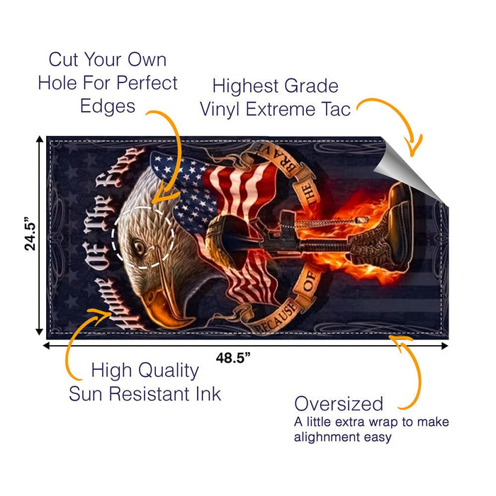 Eagle Home of the Brave Cornhole Boards Wraps (Set of 2)