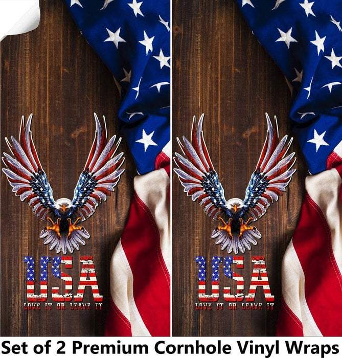 Eagle Love It or Leave Cornhole Boards Wraps (Set of 2)