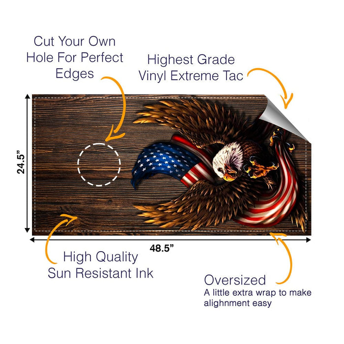 Eagle Windy Flag Cornhole Boards Wraps (Set of 2)