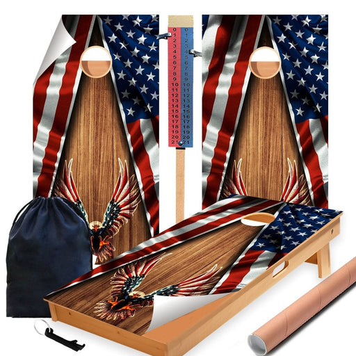 Eagle Wood Cornhole Boards Wraps (Set of 2)