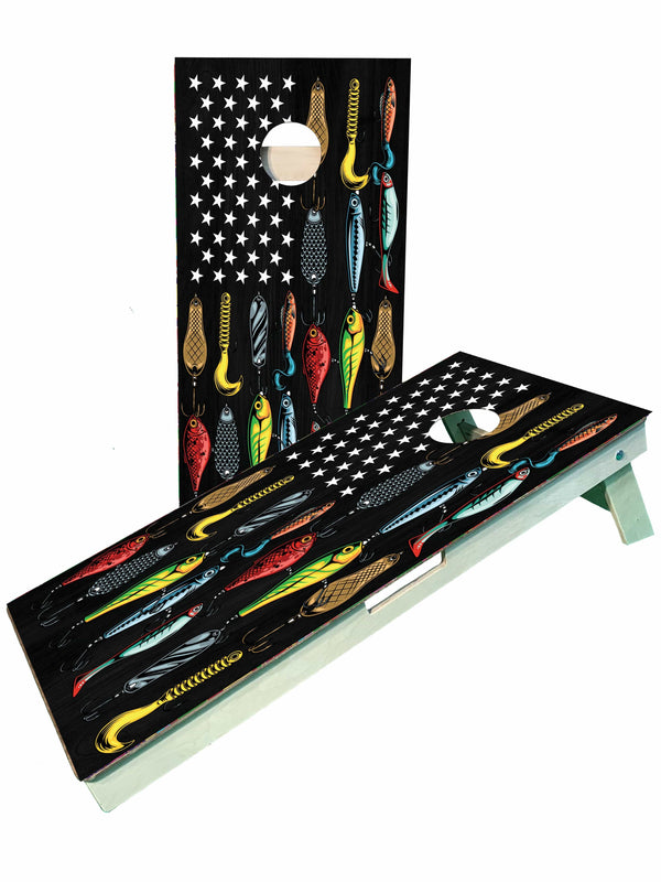 cornhole boards Fishing Lure American Flag Cornhole Boards