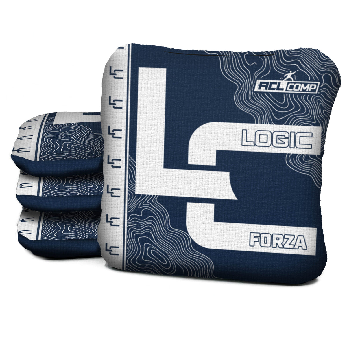 Contour Marine White Cornhole Bags - Multiple Series - Set of 4