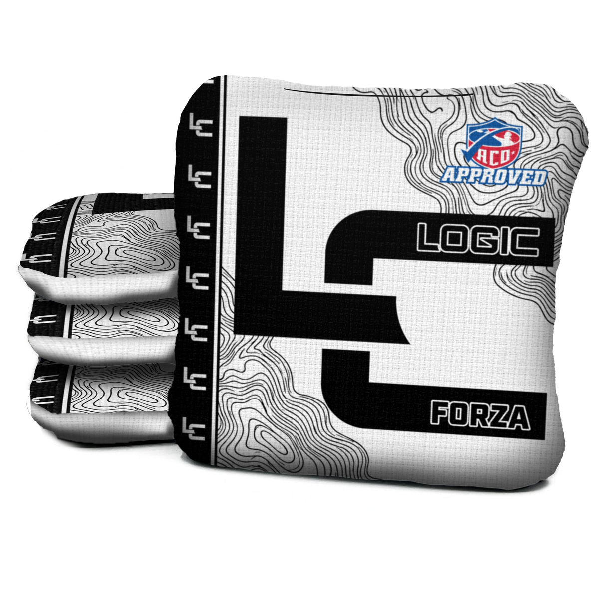 Contour White Black Cornhole Bags - Multiple Series - Set of 4