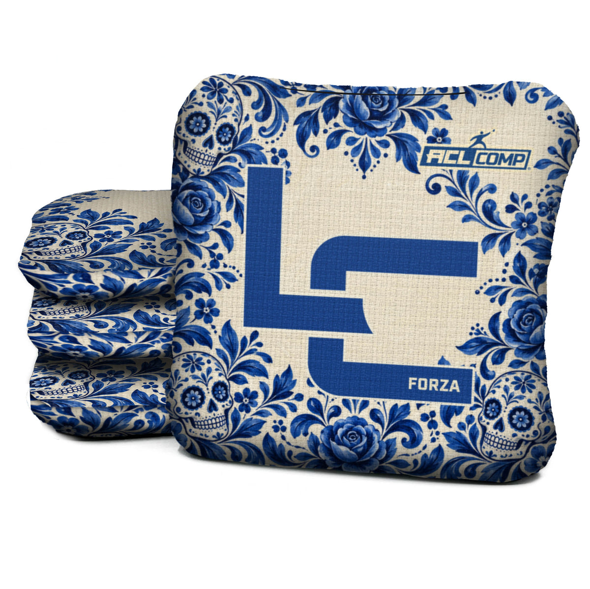 Calavera Cobalt - Cornhole Bags - Multiple Series - Set of 4