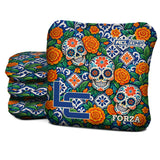 Calavera Marigold Mosaic - Cornhole Bags - Multiple Series - Set of 4