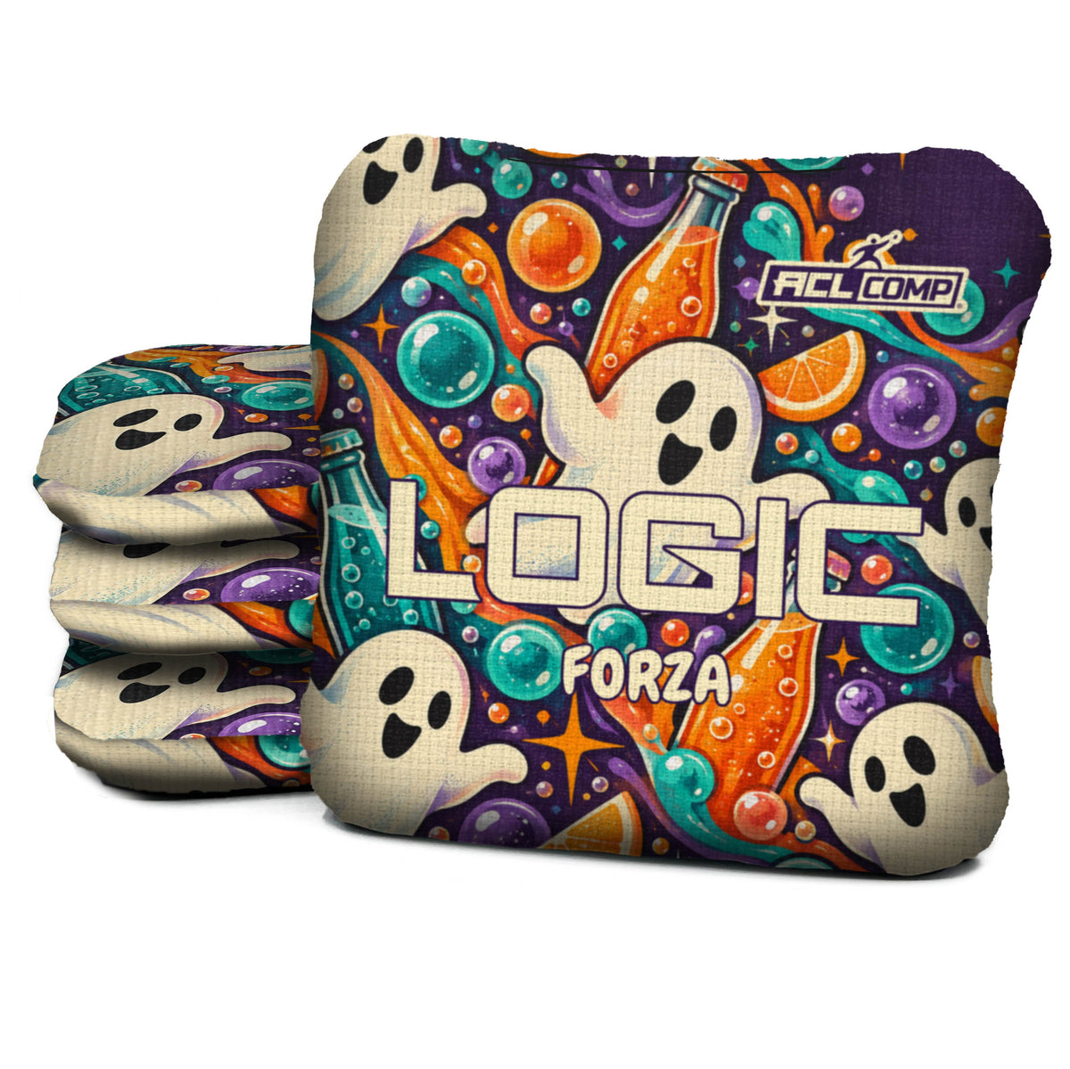 Ghost Soda Club - Halloween Cornhole Bags - Multiple Bag Series - Set of 4