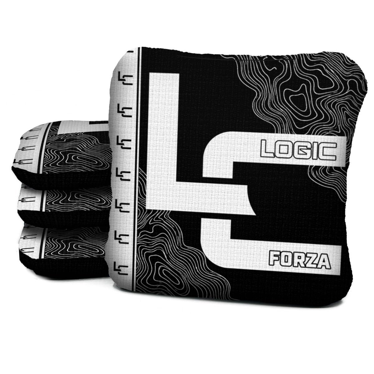 Contour Black White Cornhole Bags - Multiple Series - Set of 4
