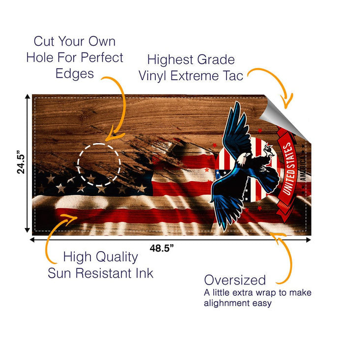 Flying Eagle Flag Cornhole Boards Wraps (Set of 2)